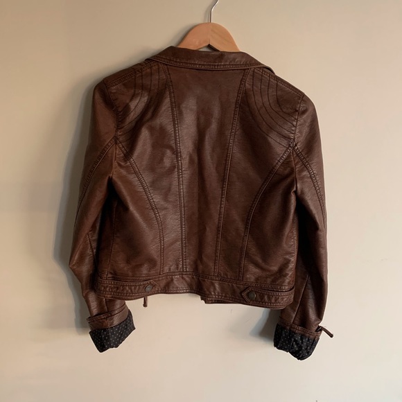 ONLY Brown Pleather Jacket - Picture 5 of 8